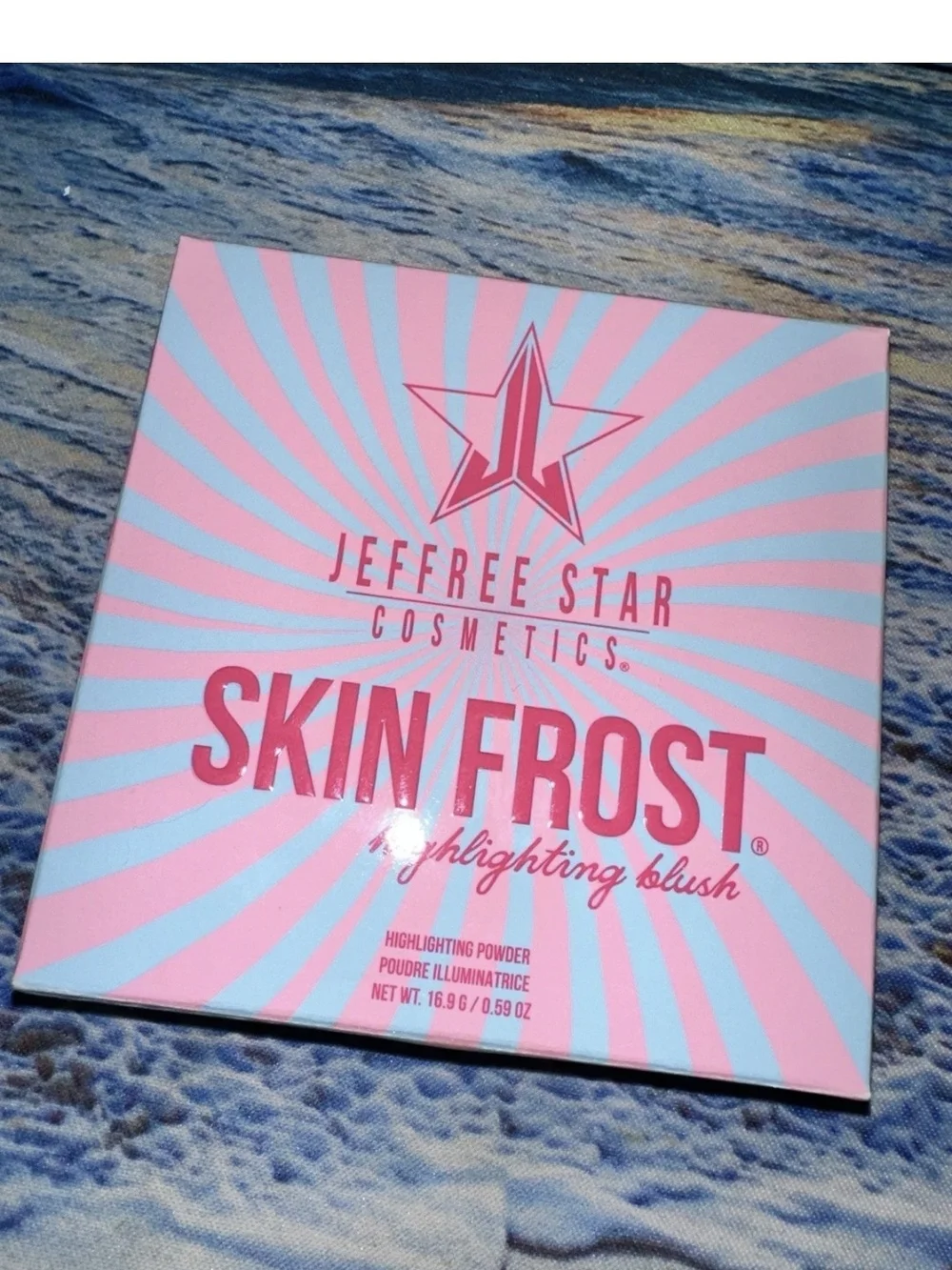 Jeffree Star Skin Frost Highlighting Blush - Pink & Light Blue Packaging